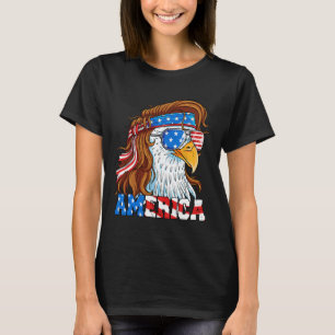 America Eagle 4th Of July Mullet American Flag Usa T-Shirt