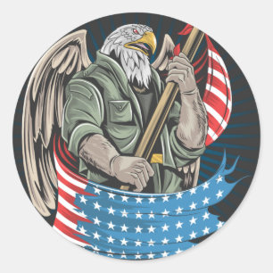 America Eagle Classic Round Sticker