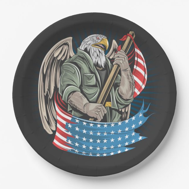 America Eagle  Paper Plates (Front)