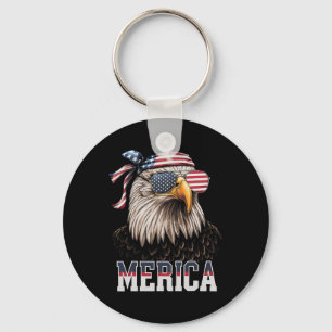 America Eagle Usa Flag 4th Of July Merica Gift Keychain