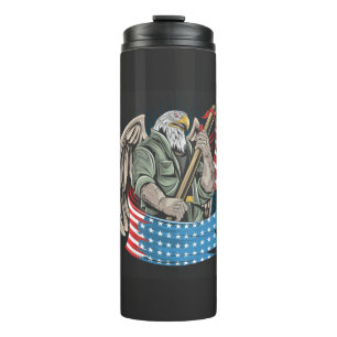 America Eagle with Flag Thermal Tumbler