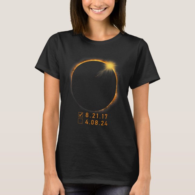 America Eclipse Checklist 4 08 24 Total Solar Ecli T-Shirt (Front)
