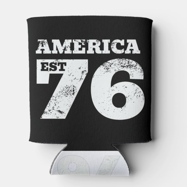 America Est 1776 Patriotic Can Cooler (Back)