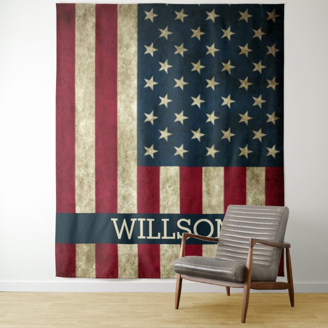 AMERICA FAMILY BACKDROP TAPESTRY (In Situ)