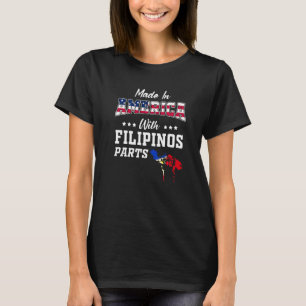 America Filipino Parts Philippine Map Usa Flag Roo T-Shirt