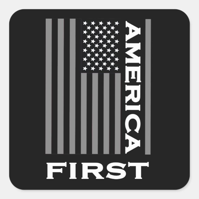 America First American Flag Love the USA Trump     Square Sticker (Front)