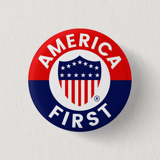 America First Committee Campaign Badge  1 Inch Round Button (Front)