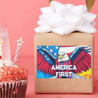 America First Patriotic Eagle Sticker