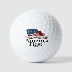 America First Trump Quote Patriotic Flag Golf Balls