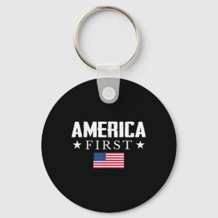 America First Usa Flag  Keychain