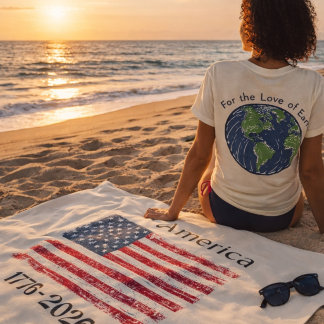 America Flag 1776 to 2026 USA 250th Anniversary Beach Towel