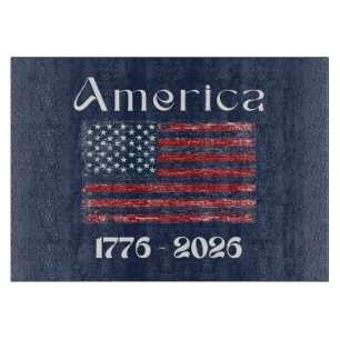 America Flag 1776 to 2026 USA 250th Anniversary Cutting Board