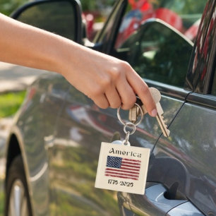 America Flag 1776 to 2026 USA 250th Anniversary  Keychain