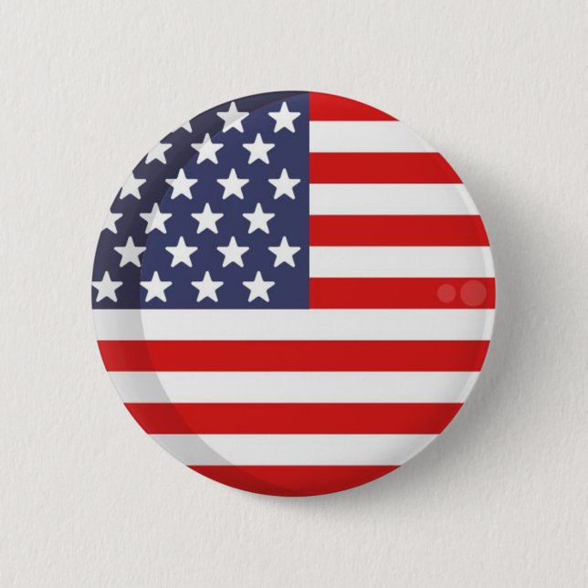 AMERICA FLAG  2 INCH ROUND BUTTON (Front)