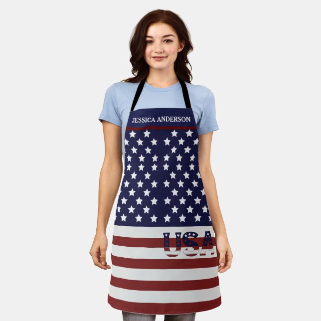 America Flag American USA  Pattern  Apron (Worn)