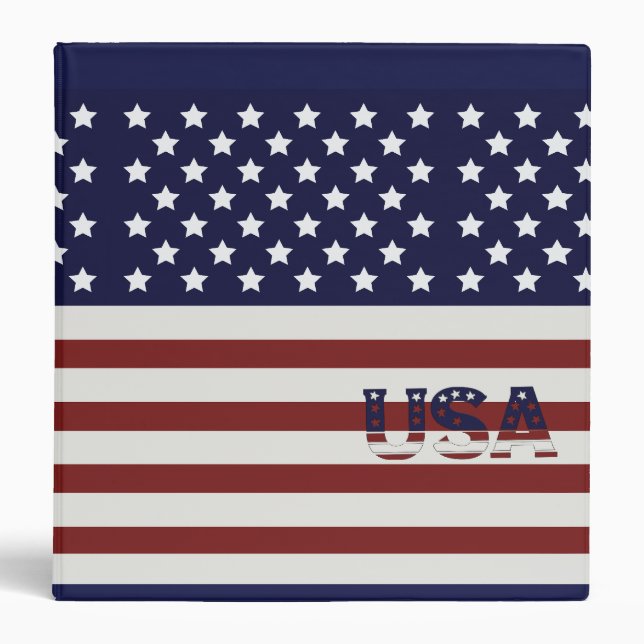  America Flag American USA  Pattern  Binder (Front)