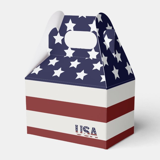  America Flag American USA  Pattern  Favor Box (Front Side)