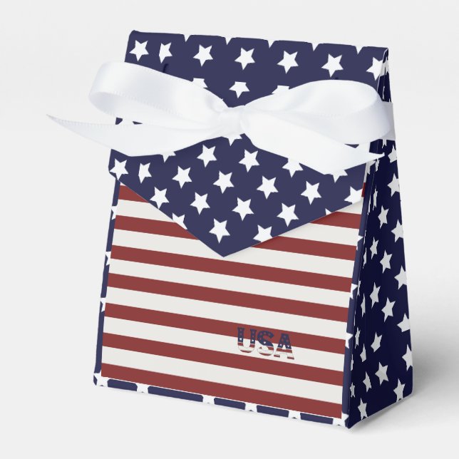  America Flag American USA  Pattern  Favor Box (Front Side)