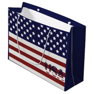 America Flag American USA Pattern Large Gift Bag