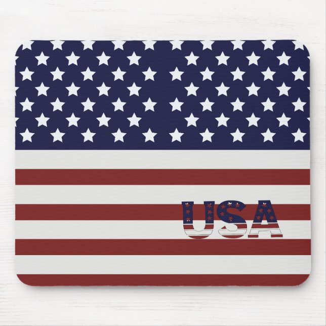  America Flag American USA  Pattern  Mouse Pad (Front)