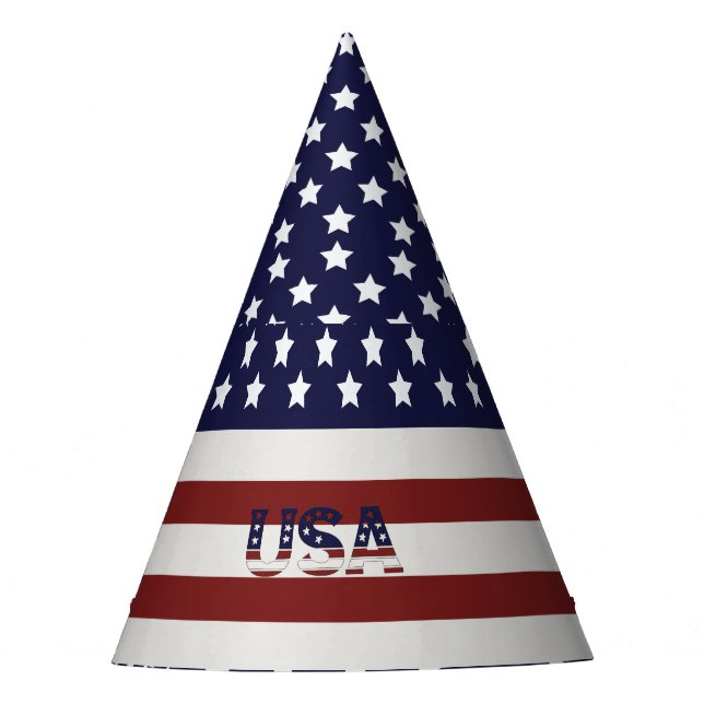  America Flag American USA  Pattern Party Hat (Front)