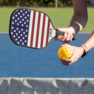  America Flag American USA  Pattern Pickleball Paddle