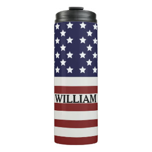 America Flag American USA Pattern Thermal Tumbler