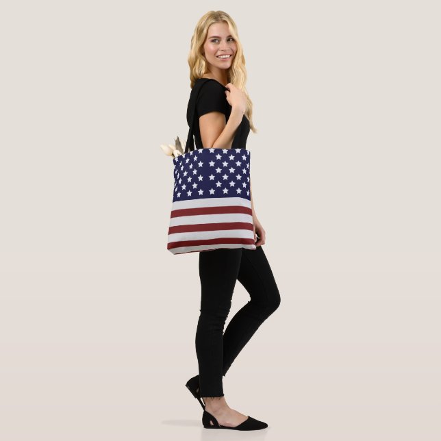  America Flag American USA  Pattern Tote Bag (On Model)