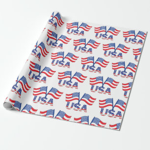 America Flag American USA  Pattern Wrapping Paper