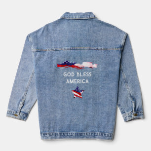 *~* America Flag AP27 Old Glory Patriotic USA God Denim Jacket
