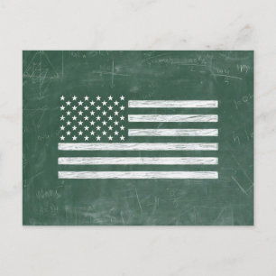 America Flag Chalkboard Art (Drawing No. 1) Postcard