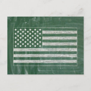 America Flag Chalkboard Art (Drawing No. 2) Postcard