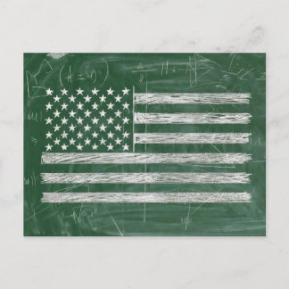 America Flag Chalkboard Art (Drawing No. 3) Holiday Postcard