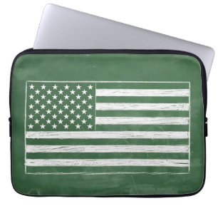 America Flag Chalkboard Art (Drawing No. 4) Laptop Sleeve