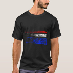 America Flag Colours Faded Stripes Urban Design T-Shirt