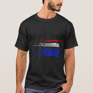 America Flag Colours Faded Stripes Urban Design T-Shirt