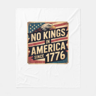 America Flag  Decor No Kings In America Since 1776 Fleece Blanket