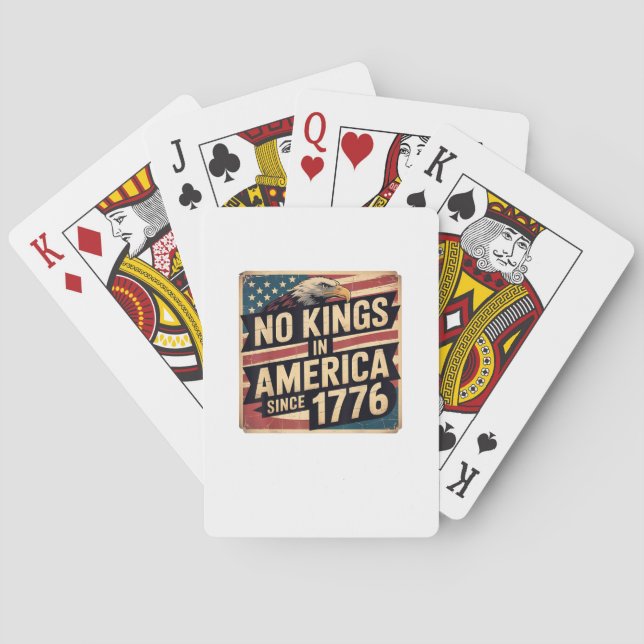 America Flag  Decor No Kings In America Since 1776 Playing Cards (Back)