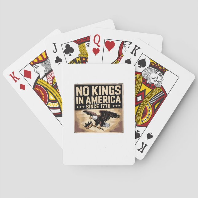 America Flag  Decor No Kings In America Since 1776 Playing Cards (Back)