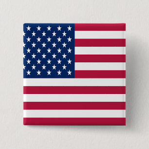 America Flag Design 2 Inch Square Button
