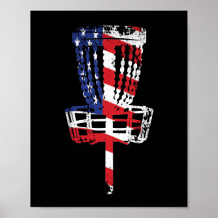 America Flag Disc Golf Patriotic Athletes Poster