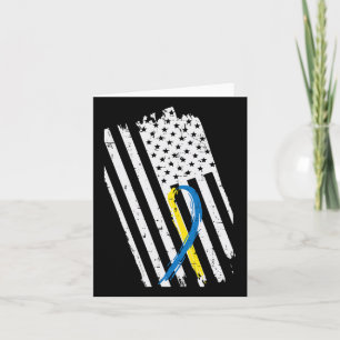 America Flag Down Syndrome Ribbon Awareness Men Wo Card