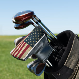 AMERICA FLAG RUSTIC GOLF HEAD COVER