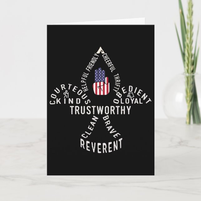 America Flag Scouting Law  Card (Front)