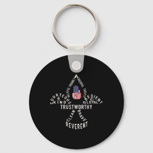 America Flag Scouting Law Keychain