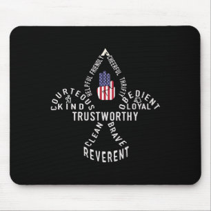 America Flag Scouting Law Mouse Pad