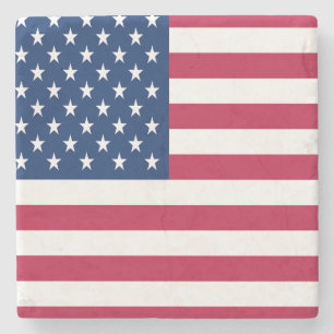 America Flag  Stone Coaster