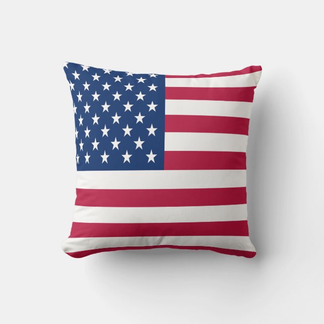 America Flag  Throw Pillow (Front)