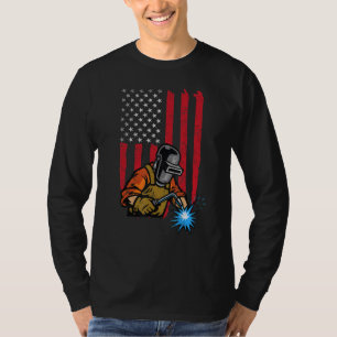 America Flag Welder Men Welding Weld Welder T-Shirt