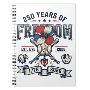 America Floral Patriotic Vintage Vector Design_1 Notebook